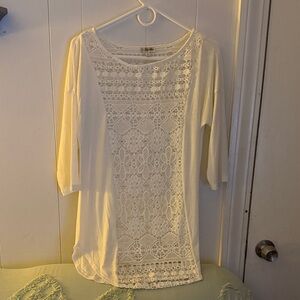 Lily White Cream Lace Shirt